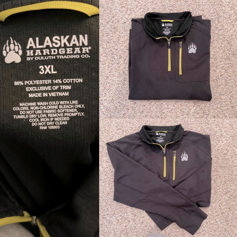 Alaskan hardgear men’s thermal quarter zip 3XL